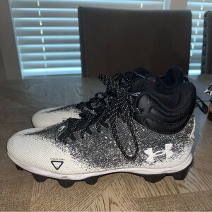 Under Armour Spotlight Fran 2.0 Football Cleats Black White Men’s Size 10.5 EUC